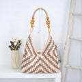 Khaki Woven Shoulder Bag