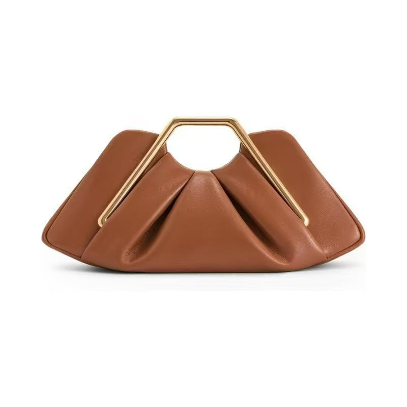 Brown Ruched Cloud Bag