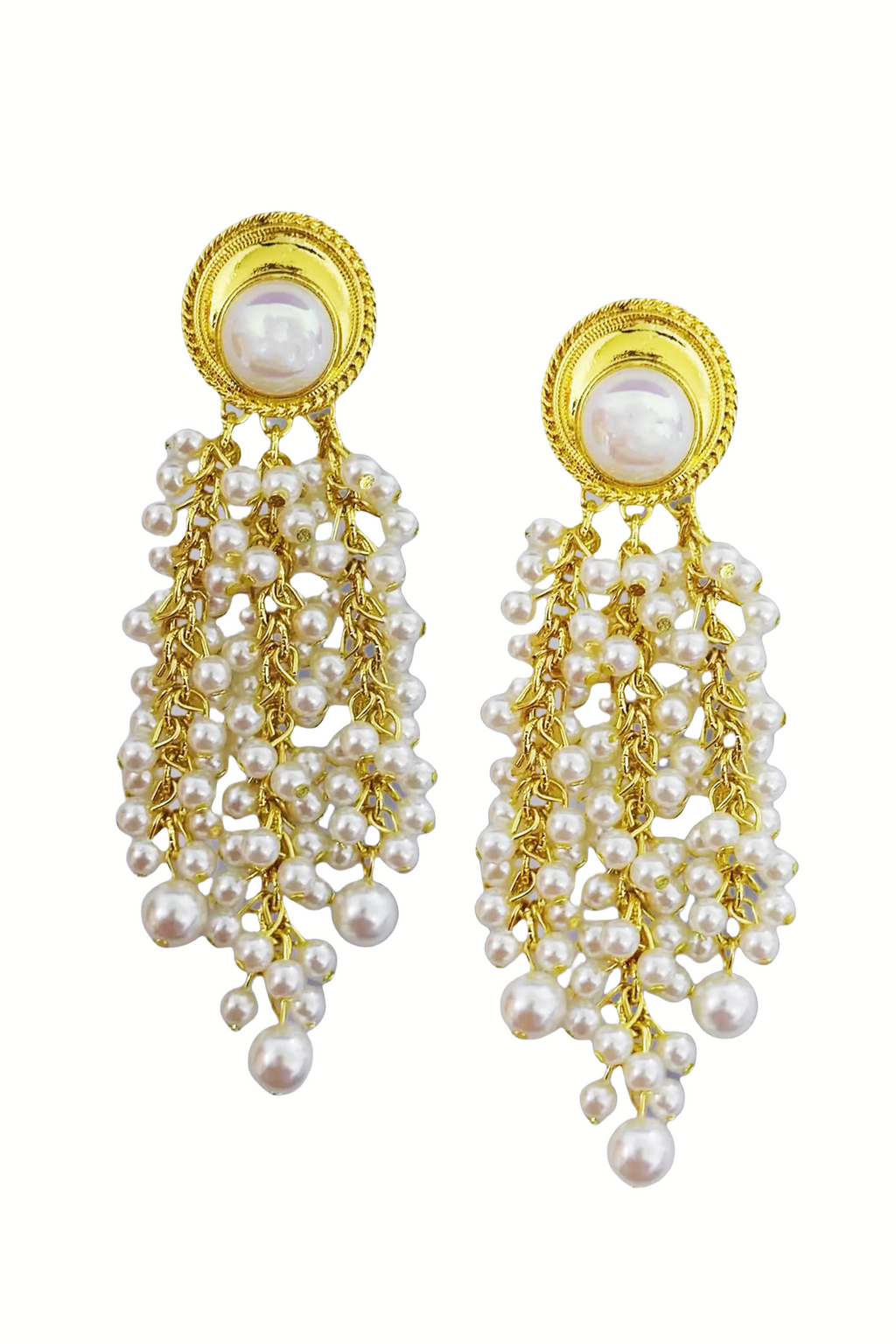 Pearl Tassel Drop Earrings