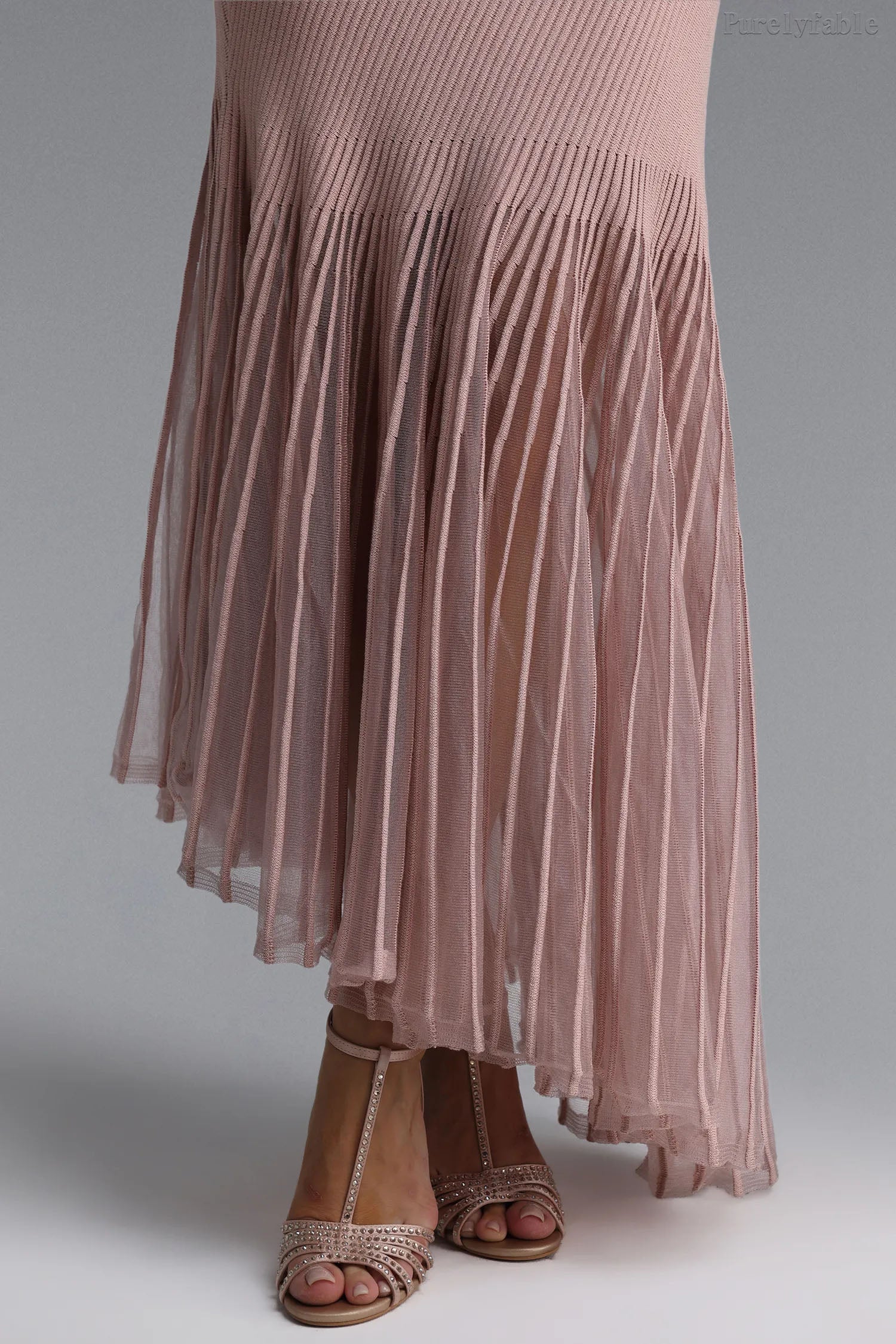 Audrey Pink Sleeveless Sexy Irregular Dress