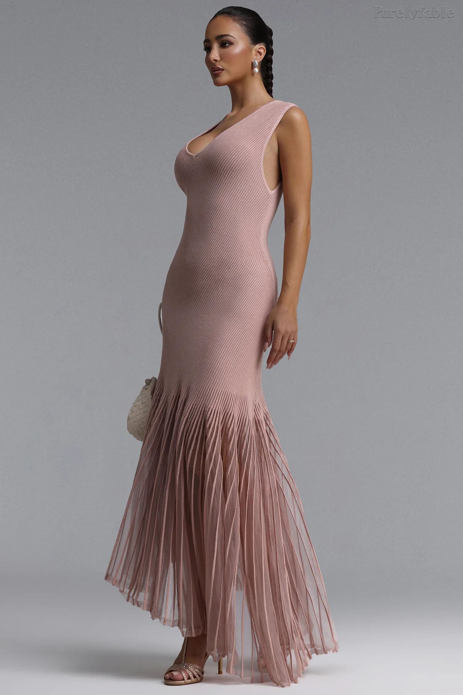 Audrey Pink Sleeveless Sexy Irregular Dress