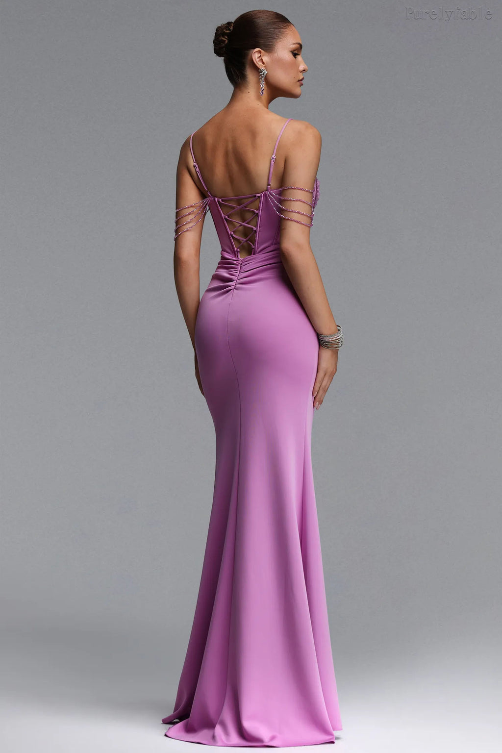 Willow Purple Fitted Strapless High-waisted Dress
