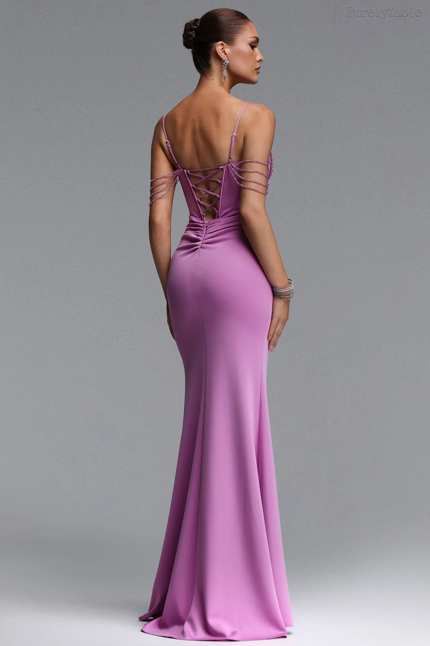 Willow Purple Fitted Strapless High-waisted Dress