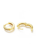 Rhinestone Metal Round Earrings
