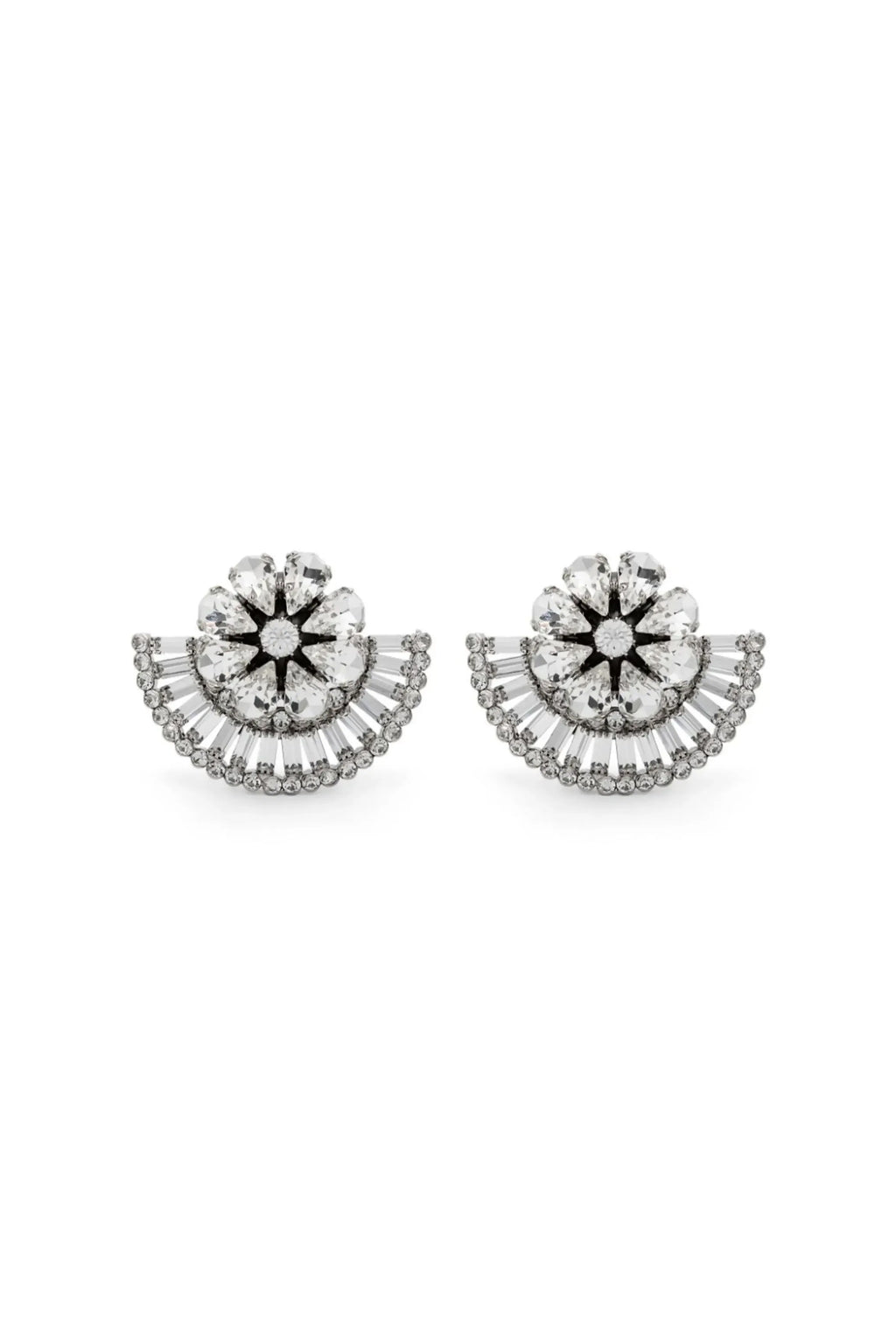 Flower Shape Imitation Gemstone Rhinestone Ear Clip