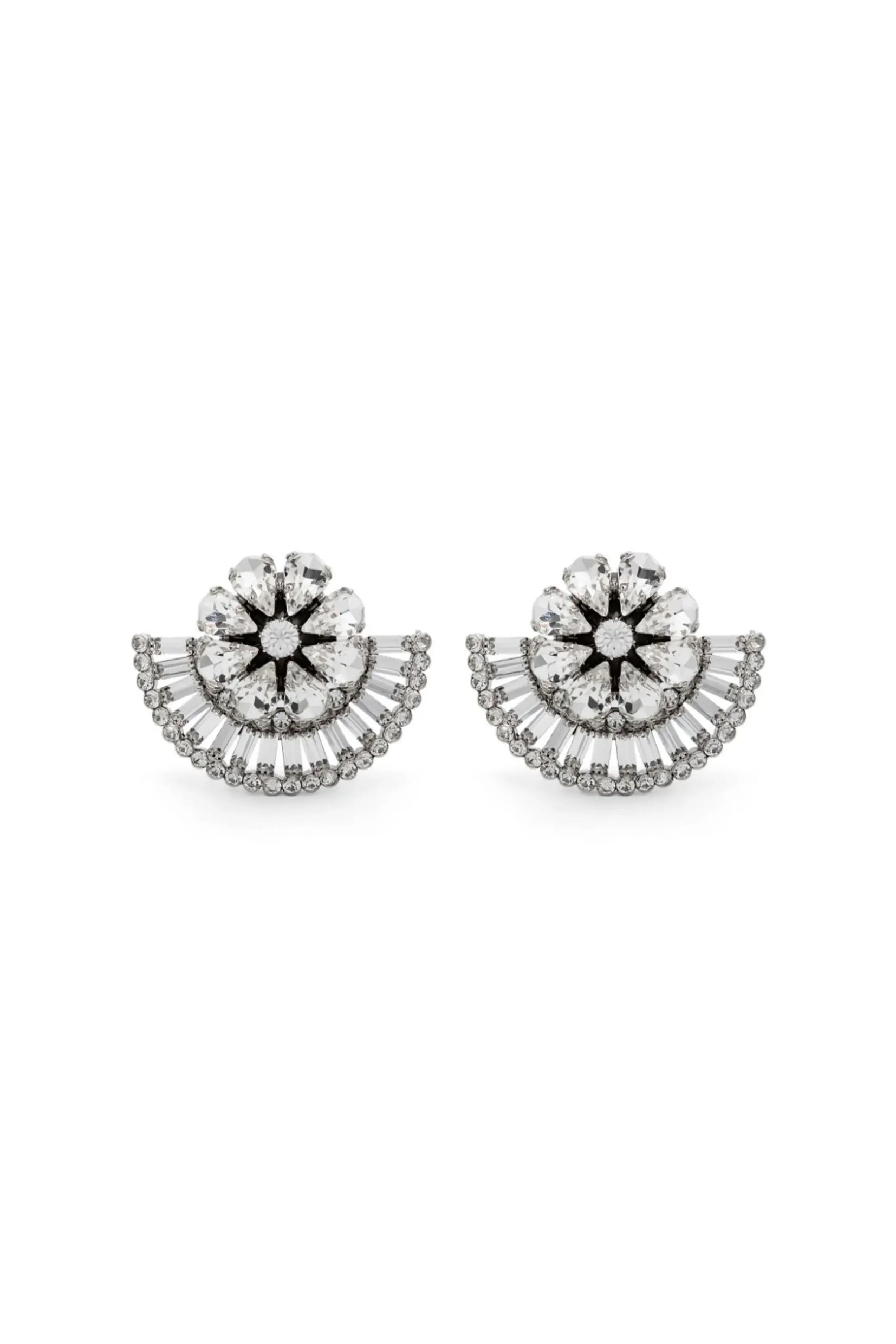 Flower Shape Imitation Gemstone Rhinestone Ear Clip