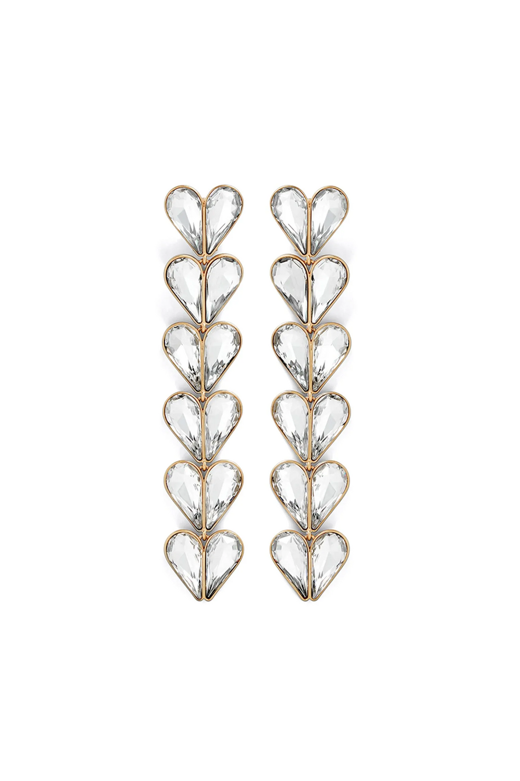 Heart Shape Rhinestone Drop Earrings