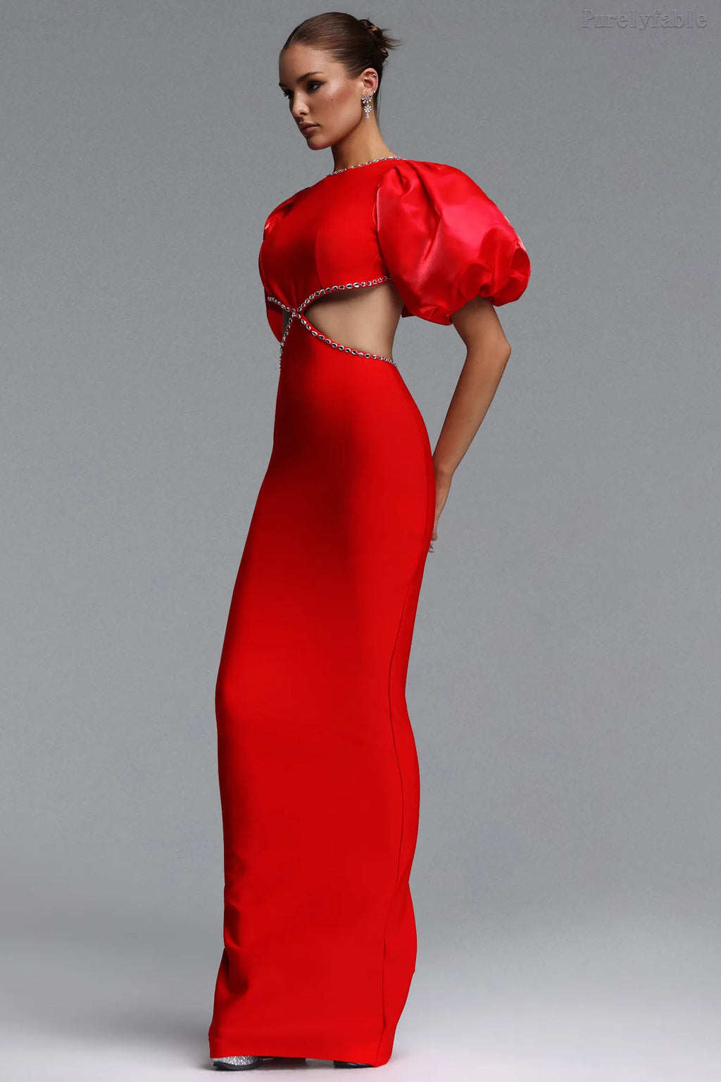 Danica Red High-Waisted Backless Dress