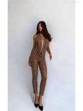 Amelie Brown Backless Top And Cropped Pants Set