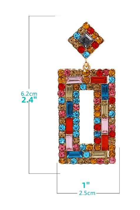 Diamante Retro Drop Earrings