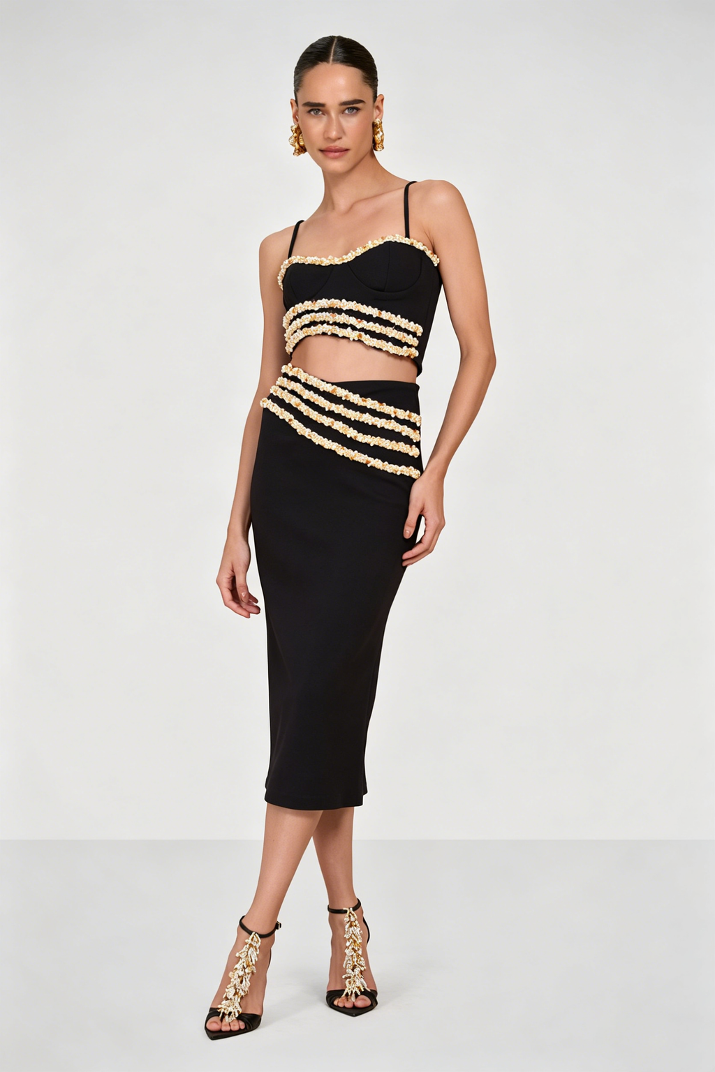 Fiorella Black Knit Slip Dress