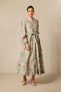 Elia Green Floral Print Long-Sleeved Dress