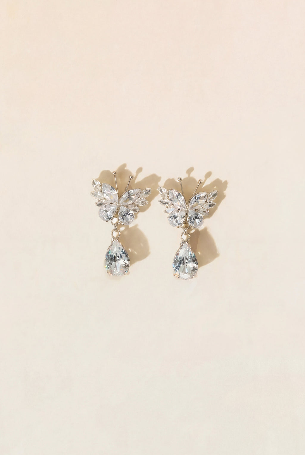 Crystal Butterfly Necklace & Earrings Set