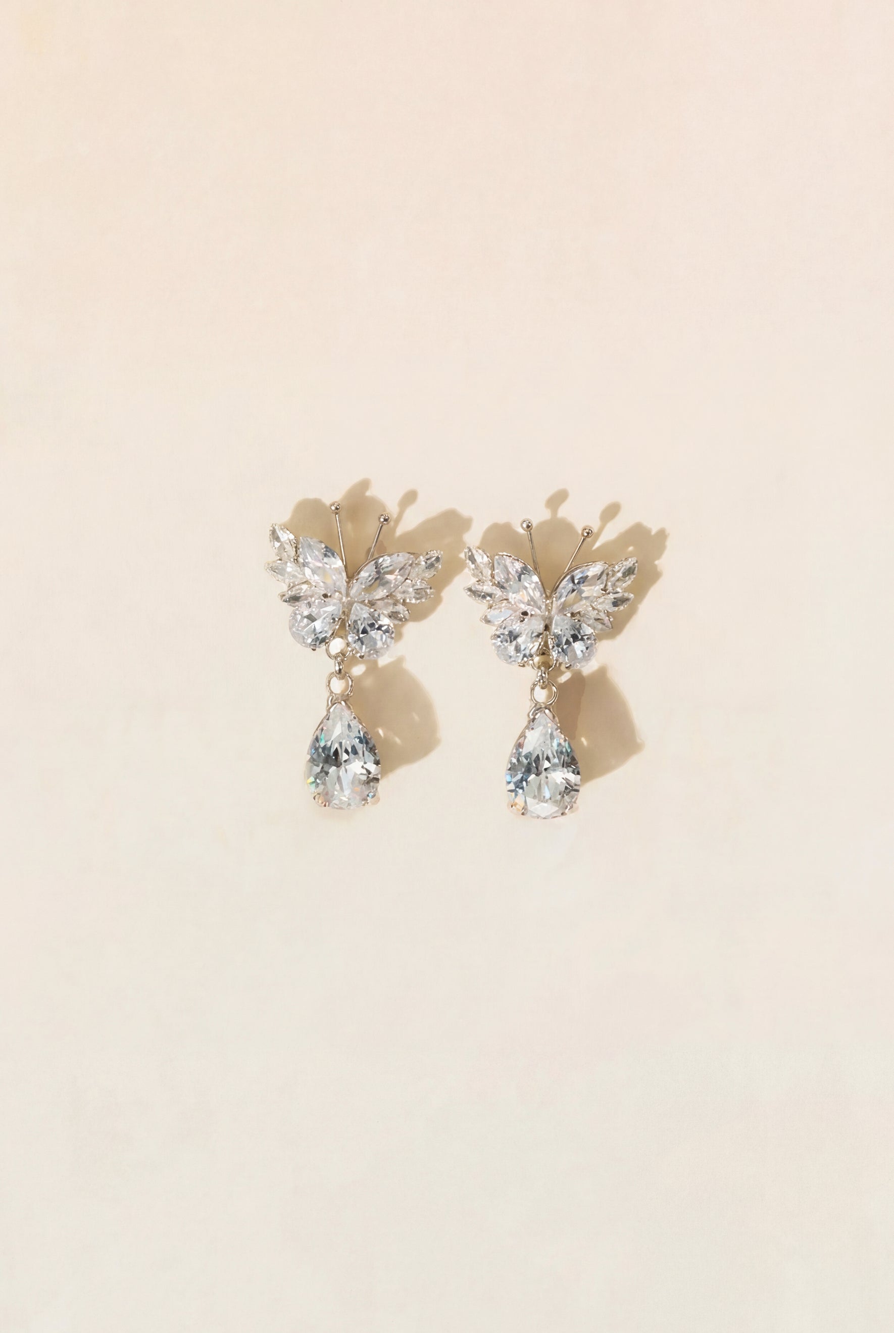 Crystal Butterfly Necklace & Earrings Set