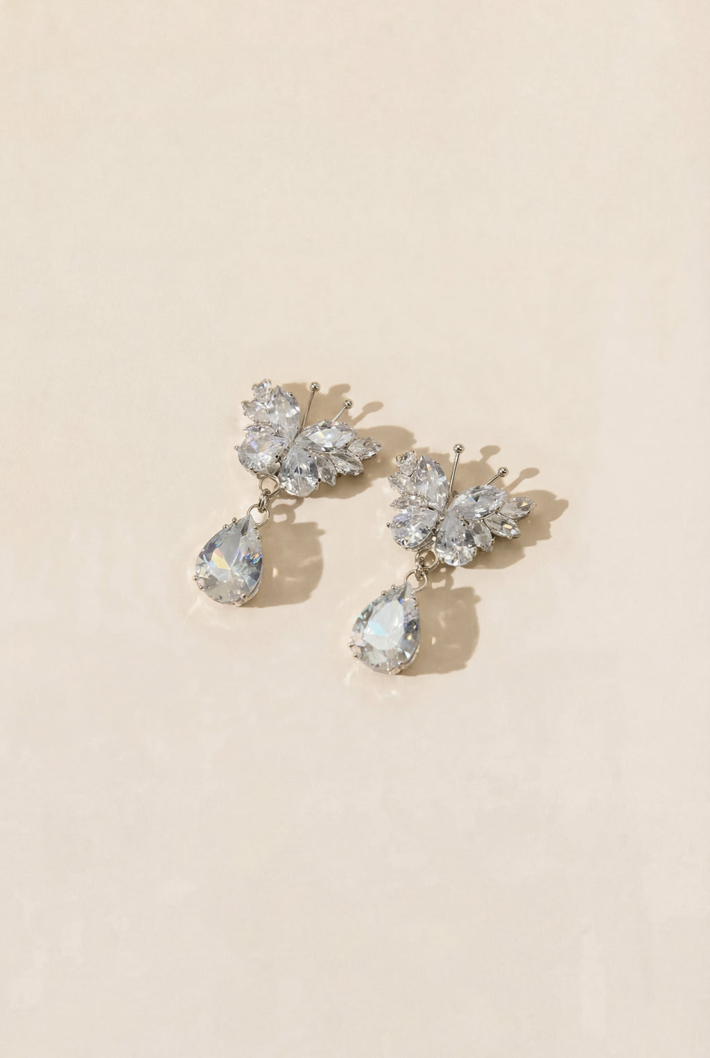 Crystal Butterfly Necklace & Earrings Set