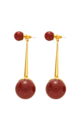 Double Bead Drop Earrings