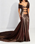 Aurelia Brown Cut-out Mermaid Dress