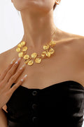 Textured Gingkgo Leaf Necklace